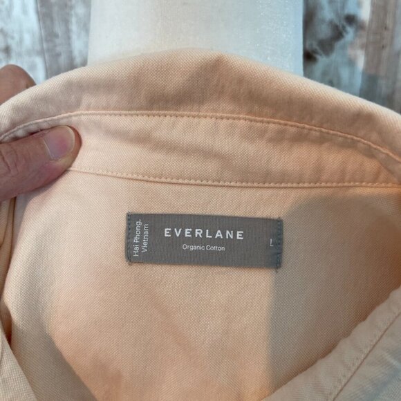 Everlane Peach Relaxed Fit Oxford Shirt size Large - Picture 4 of 4